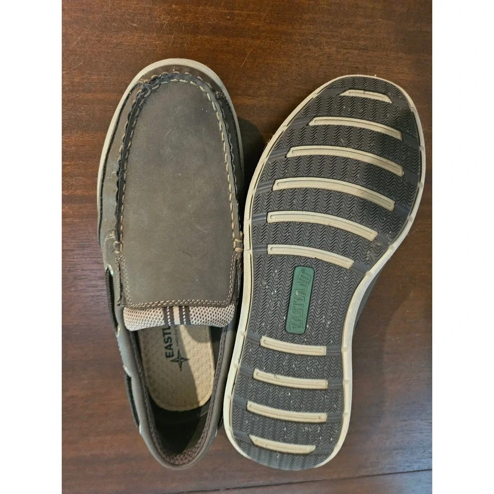 Eastland Boat Shoes Mens 10.5 Brown Slip On Loafers Casual Moc Toe Sneakers